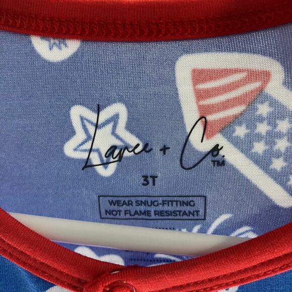 NWT LAREE + CO Bamboo Patriotic Snap Convertible Footie Fourth of July 3T - Picture 4 of 4